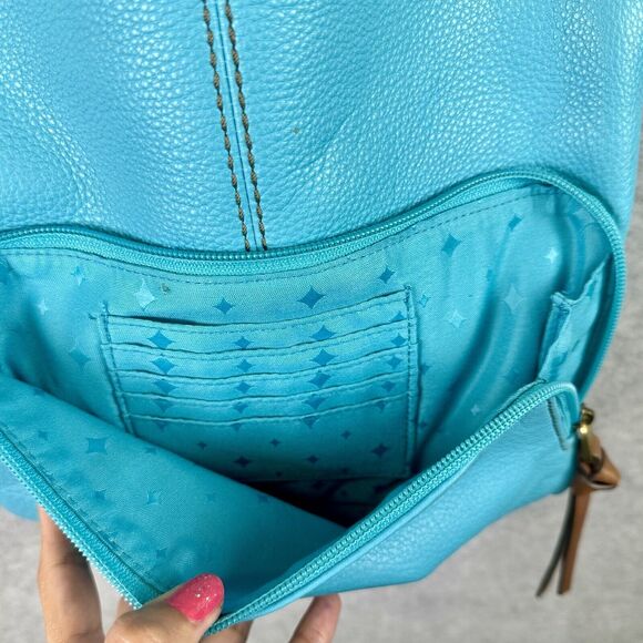 Fossil Morgan Crossbody Handbag Leather Purse Messenger Bag Turquoise Blue‎ - Picture 10 of 14